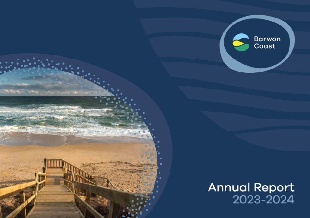 Front cover of the 2023-2024 Barwon Coast Annual Report