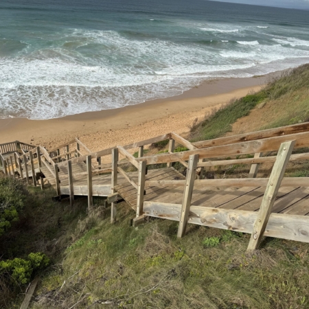 ylinders surf break at 13th Beach with reopened access, November 2025.
