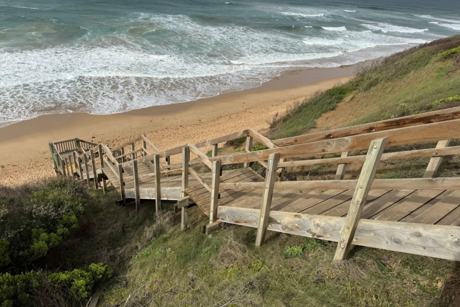 ylinders surf break at 13th Beach with reopened access, November 2025.